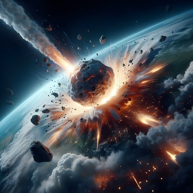 An asteroid hitting Earth (Credit: Pixabay)