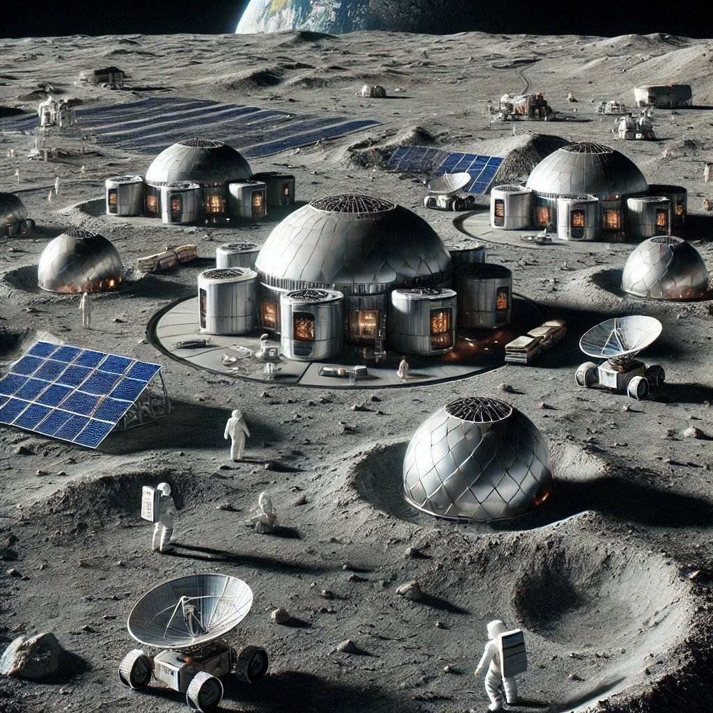 An AI's render of colonising Moon